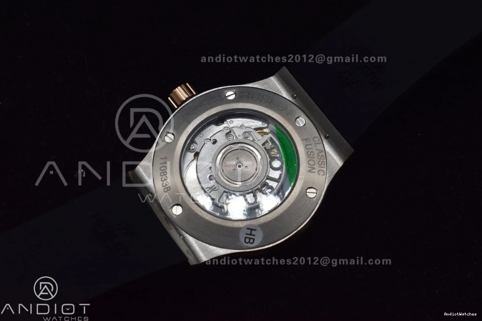 Dial HBF Black 45mm A Black Edition 588 Fusion RG Strap 1:1 on Bold Gummy Best 0414